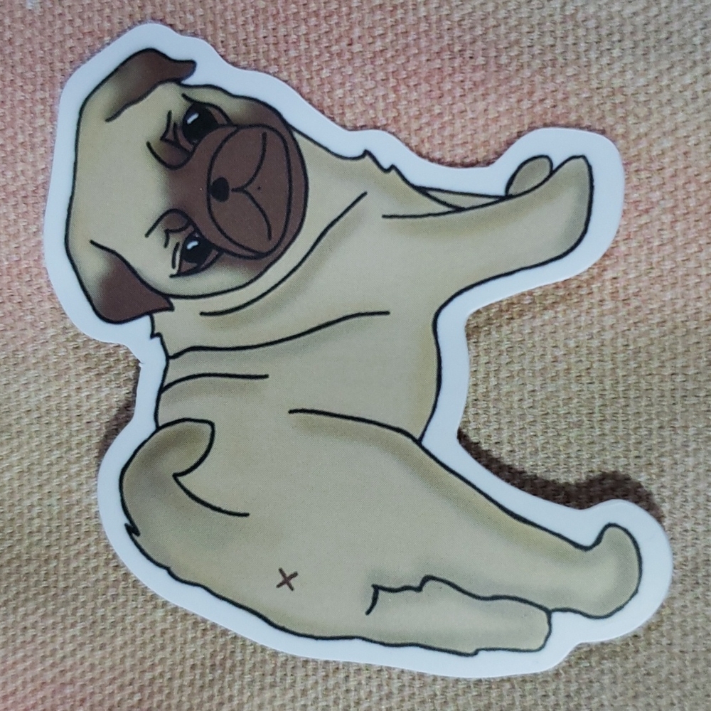 (Q) Pug Dog Sticker Doggie Dog Mom Puppy